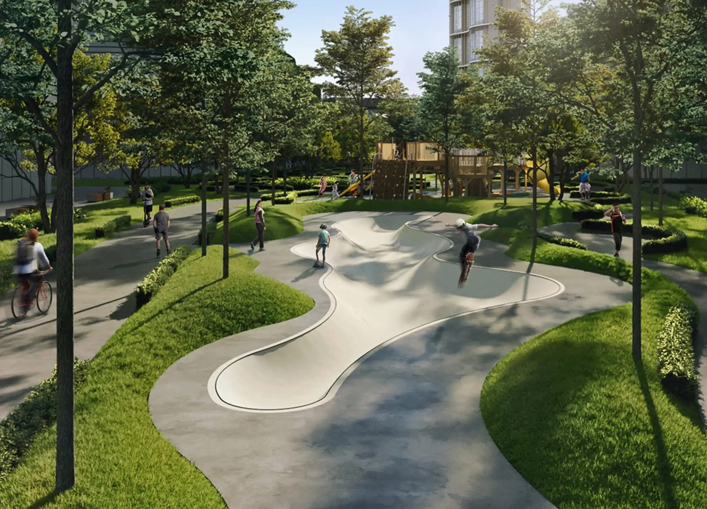 Aras Residences park pump track (masterplan concept) render