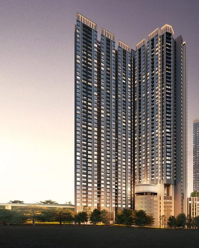 Ren Residence Bukit Jalil twin towers at dusk