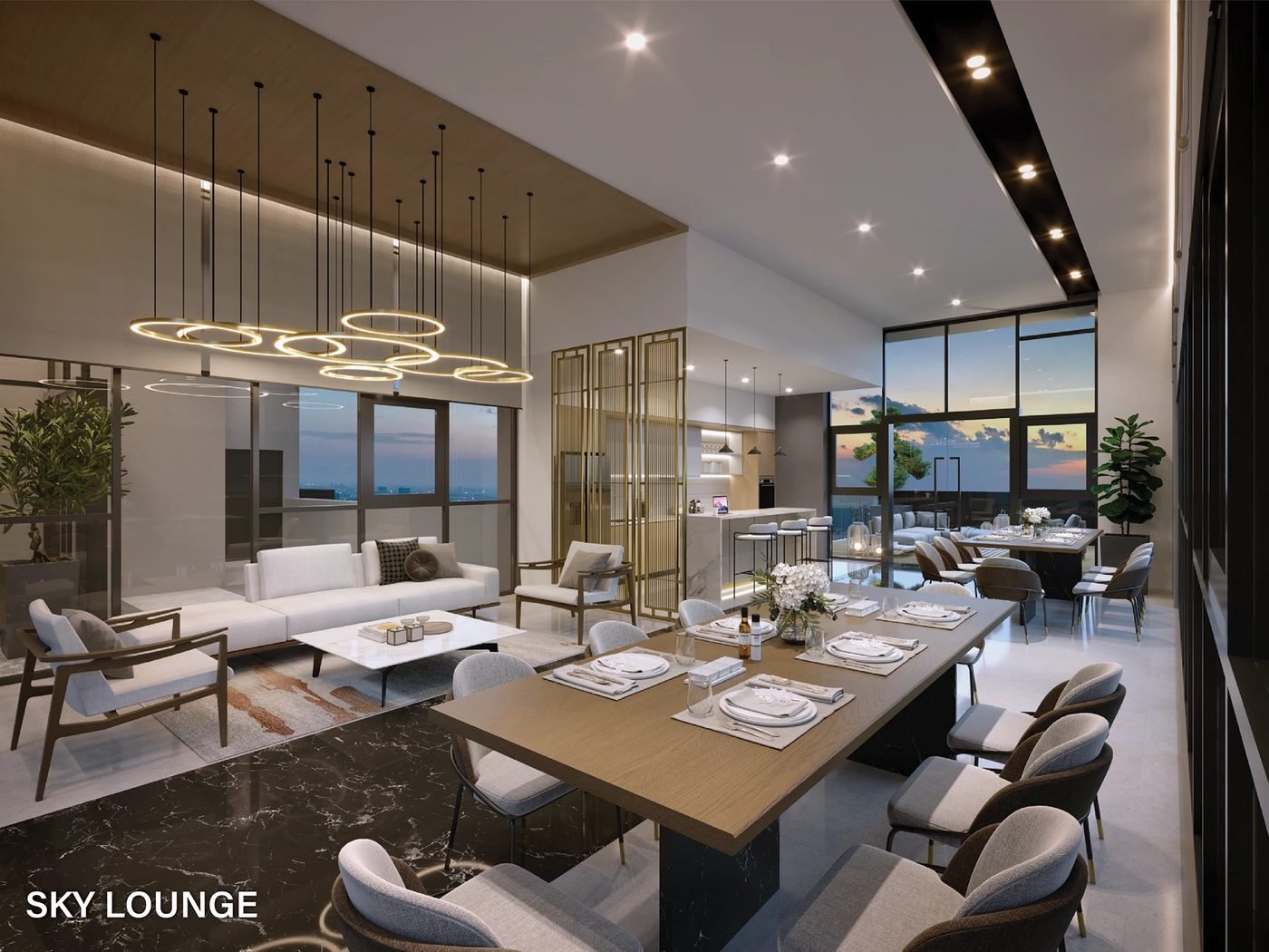 OAKA Residences Bukit Jalil sky lounge render