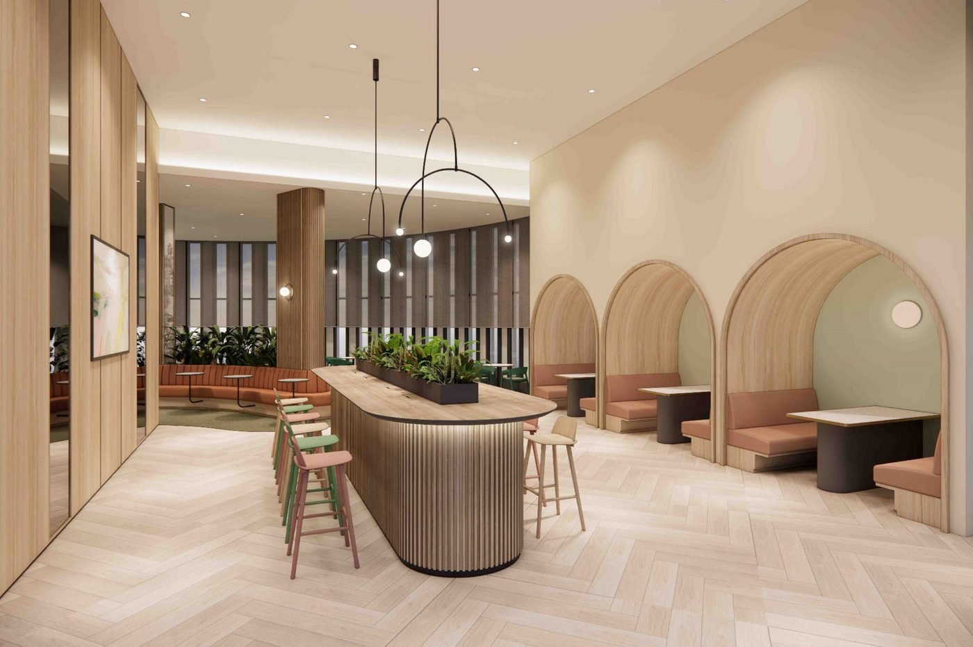 Ren Residence co-working room render