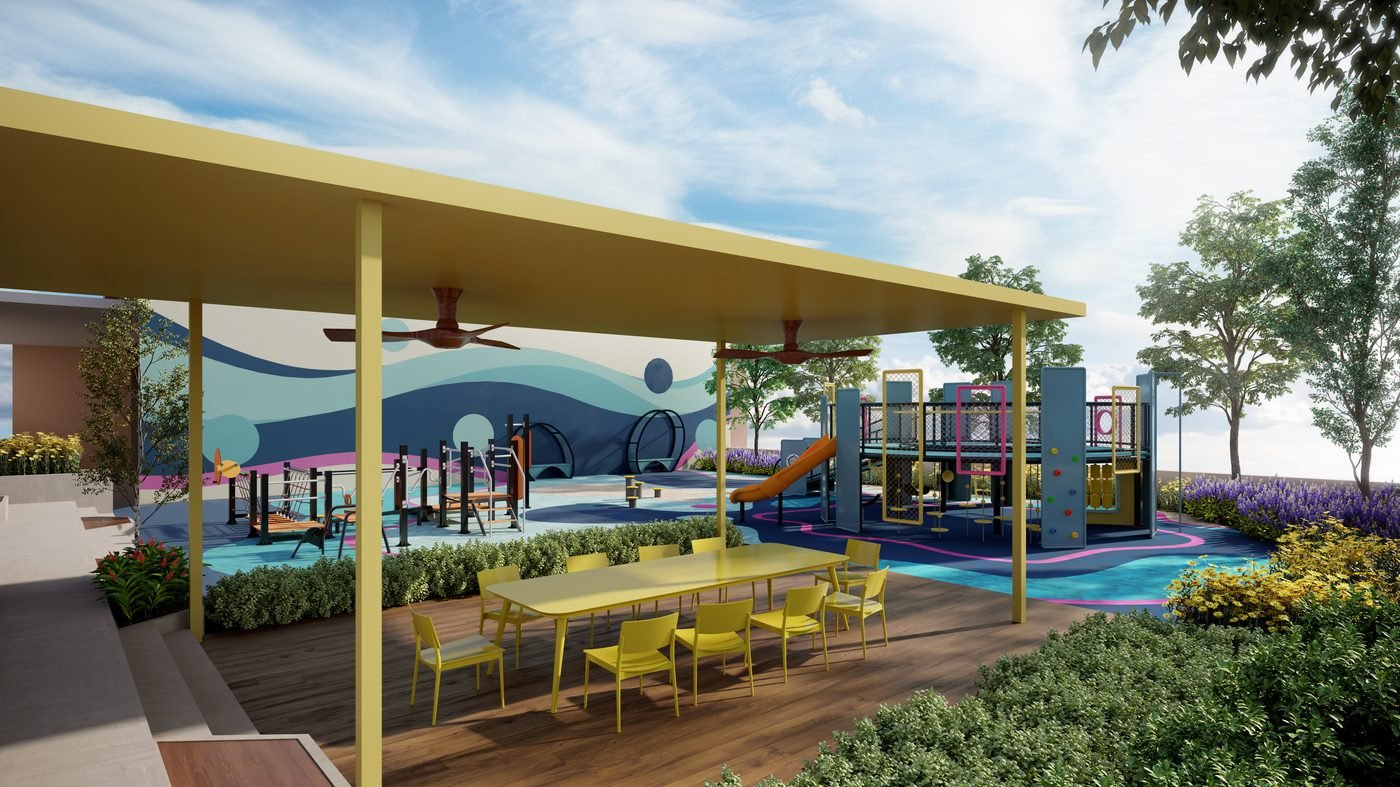The Vividz butterscotch garden render