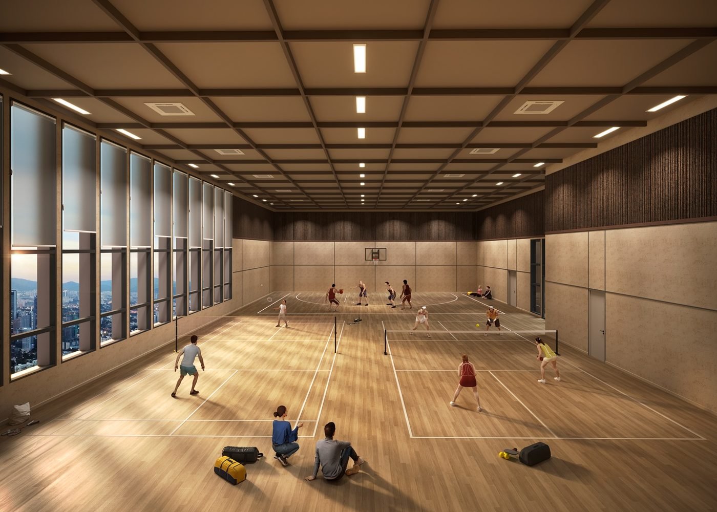The Vividz multipurpose hall (pickleball & badminton) render