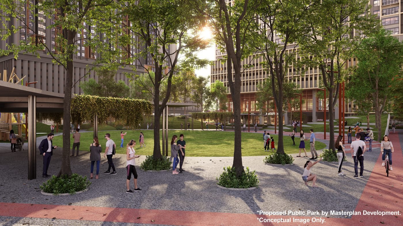 The Vividz proposed public park by master development render