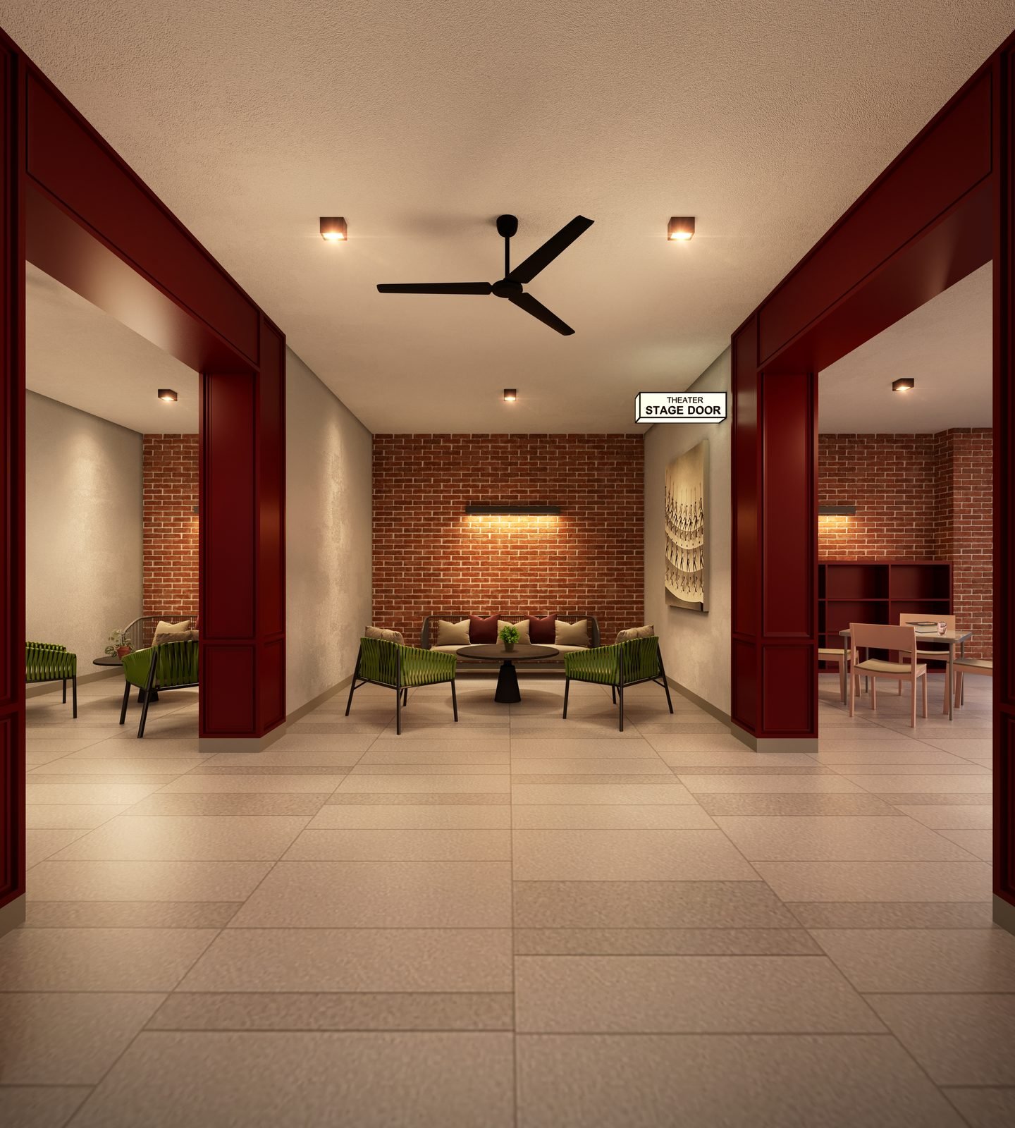 The Vividz social lounge render